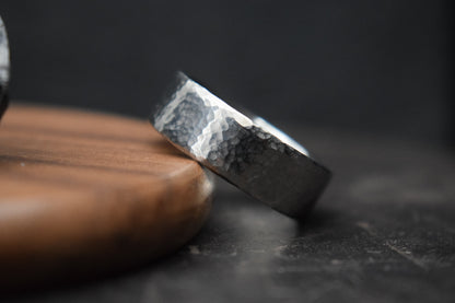 Deveron Hammered Titanium Ring