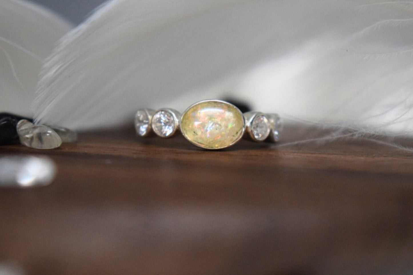 Memorial Silver Oval & CZ Ring