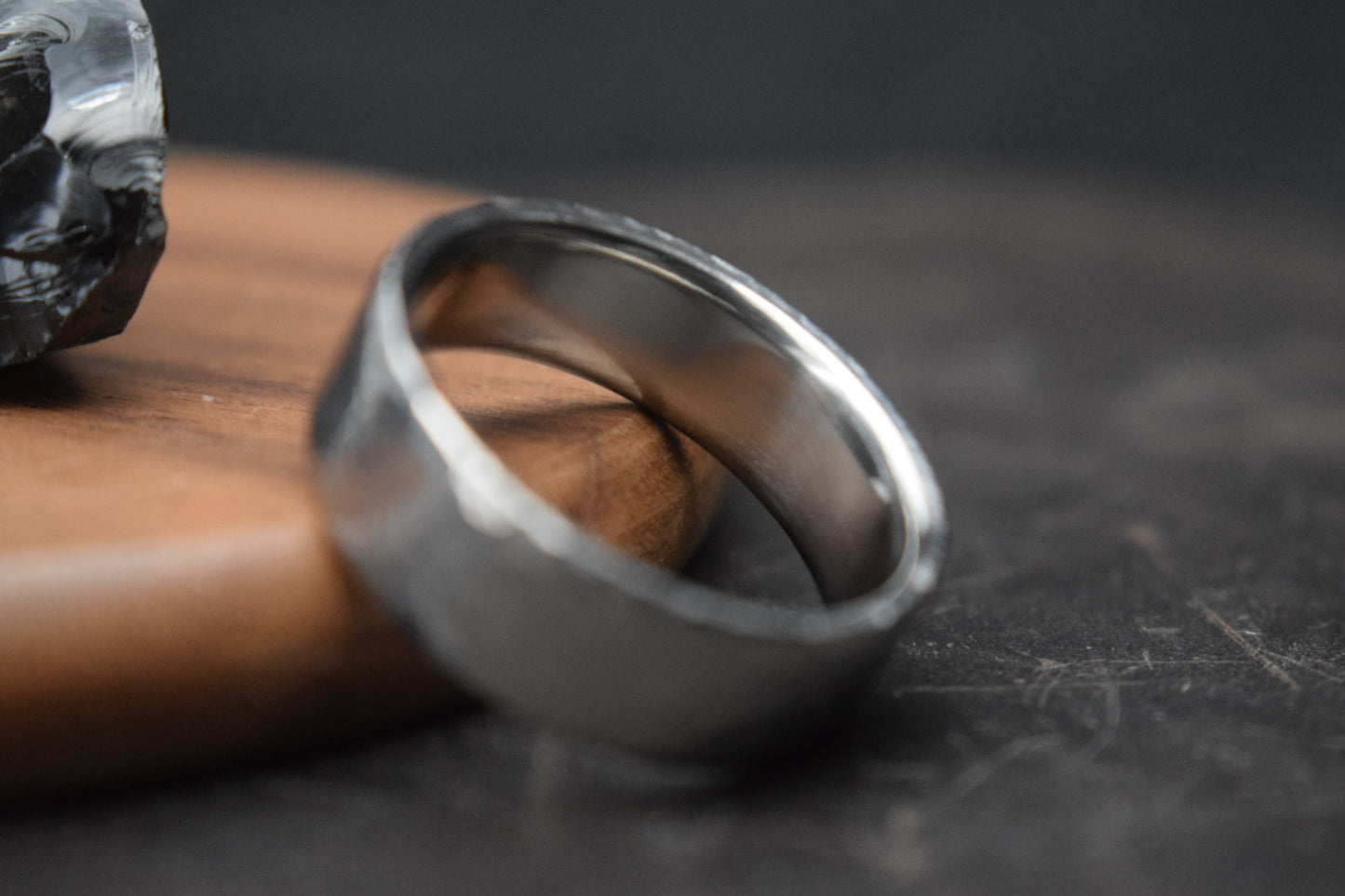 Deveron Hammered Titanium Ring