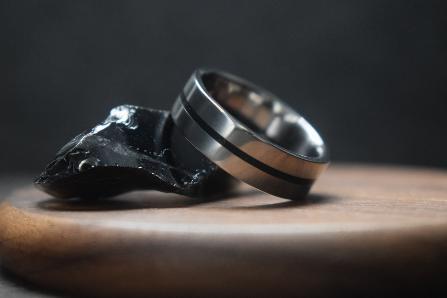 Titanium Single Channel Memorial Ring