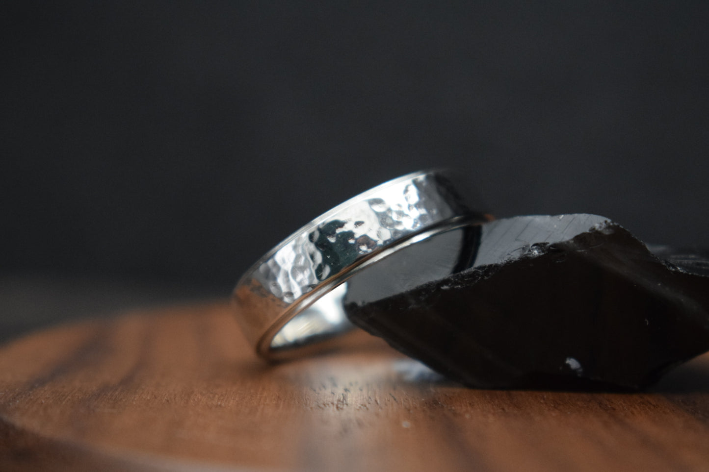 Ythan Hammered Stainless Steel Ring