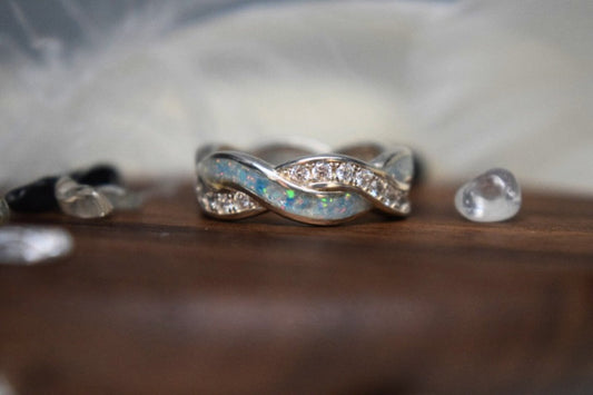 Memorial Entwined Silver & CZ Ring