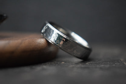 Ythan Hammered Stainless Steel Ring
