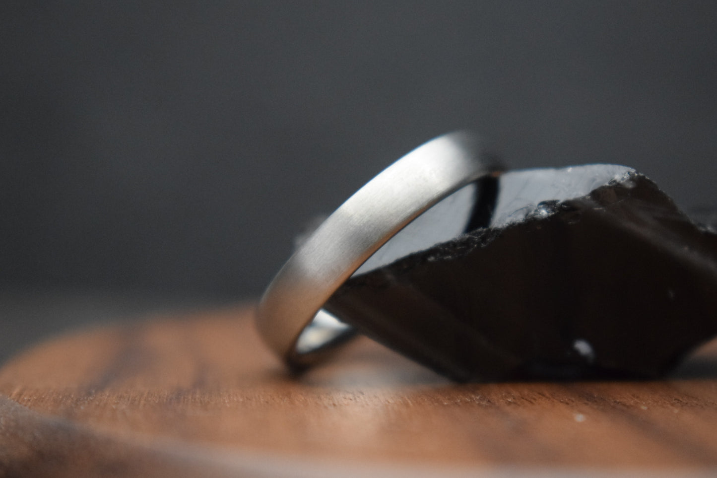 Titanium Satin Finish Court Shape Ring