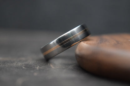 Falls of Feugh Titanium Ring with Precious Metal Inlay