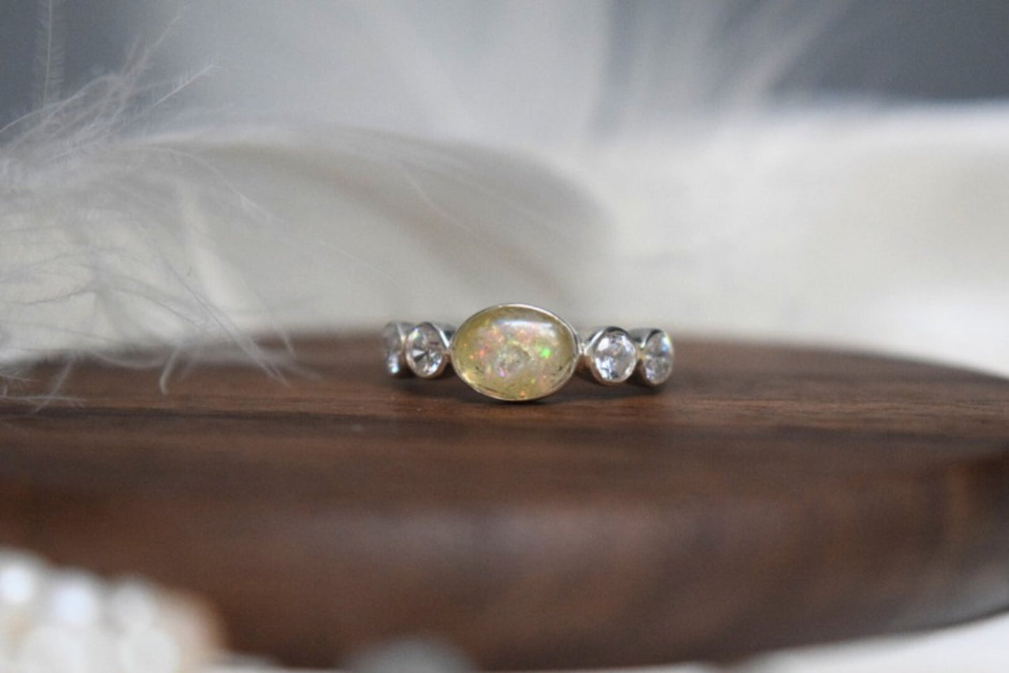 Memorial Silver Oval & CZ Ring