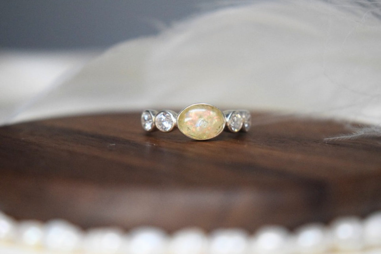 Memorial Silver Oval & CZ Ring
