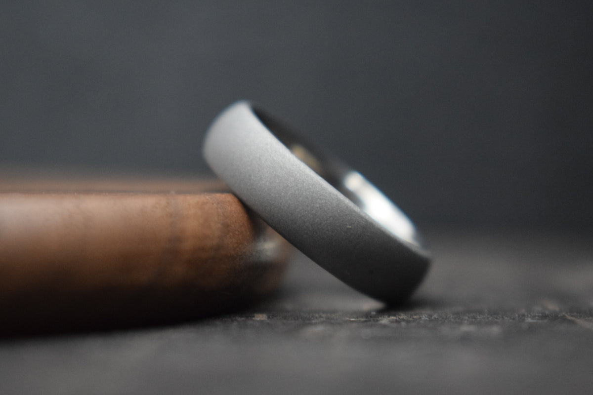 Titanium Blasted Court Shape Ring - True North Forge
