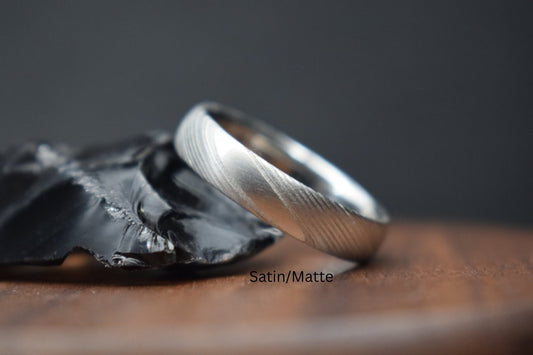 Crynoch Damascus Steel Court Shape Ring