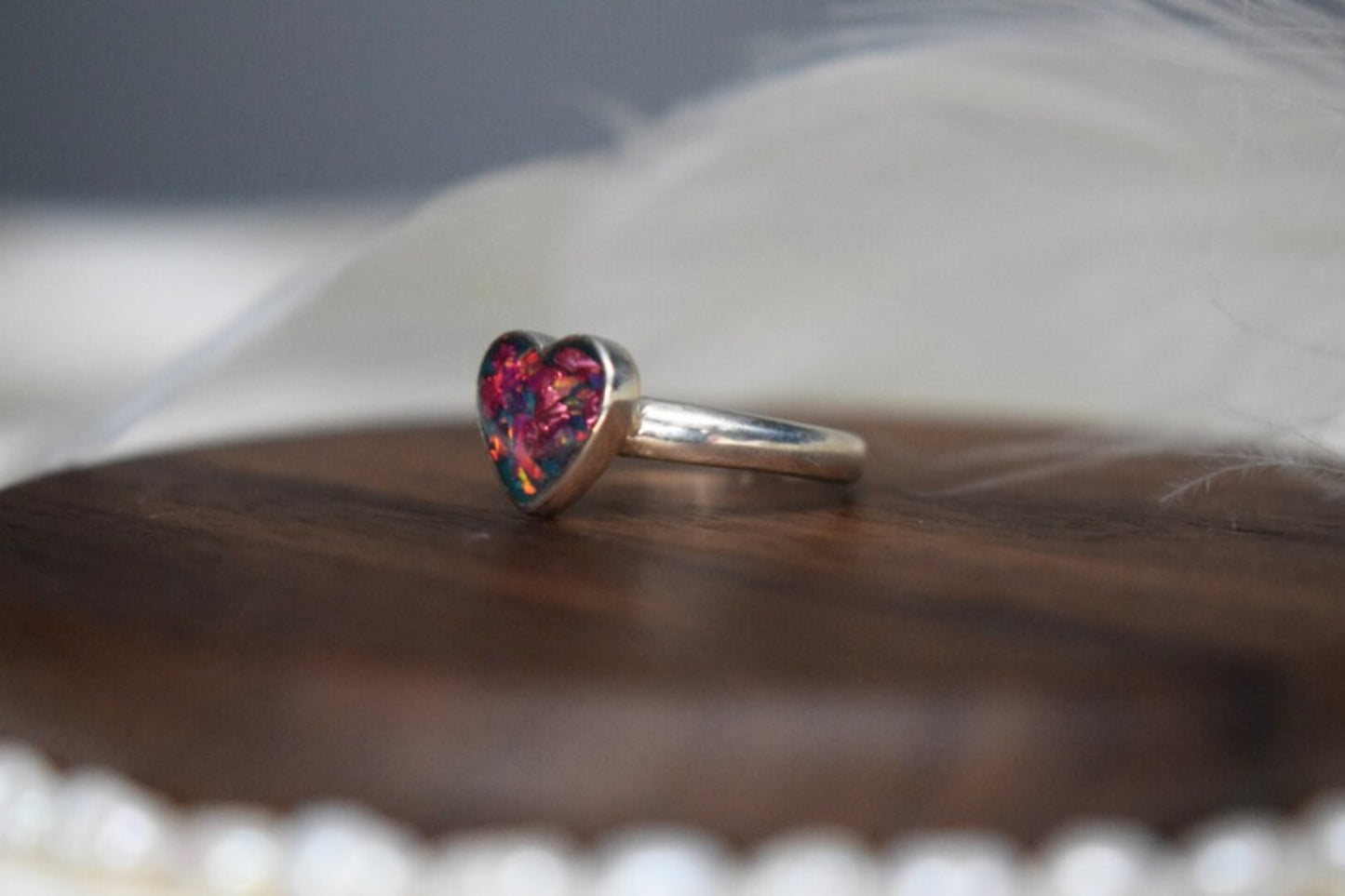 Heart Memorial Silver Ring