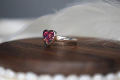 Heart Memorial Silver Ring