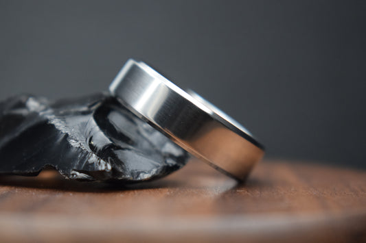 Titanium Polished Finish Bevel Shape Ring