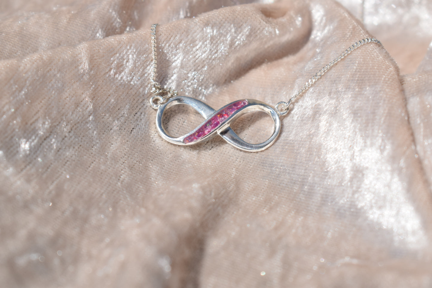 Infinity Silver Memorial Necklace with Ashes – Handmade Keepsake Jewellery in Sterling Silver, Crafted with Love & Care in the UK
