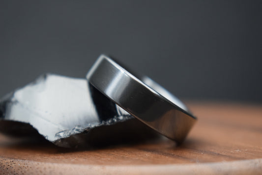 Black Zirconium Flat Shape Ring