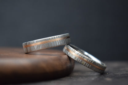 Made Together – Damascus Steel & Precious Metal Ring Pair