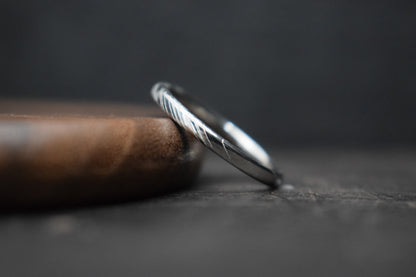 Slim Damascus Steel Ring