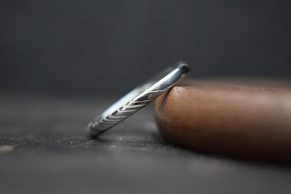 Slim Damascus Steel Ring