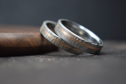 Made Together – Damascus Steel & Precious Metal Ring Pair