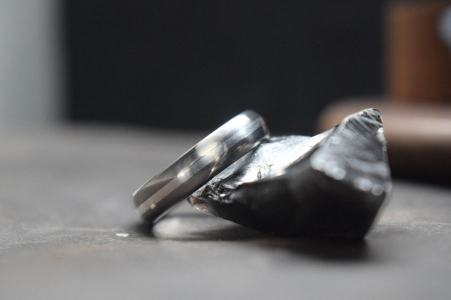 Falls of Feugh Silver Inlay Titanium Ring