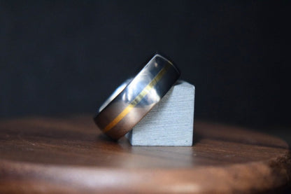 Falls of Feugh 18K Yellow Gold Titanium Inlay Ring