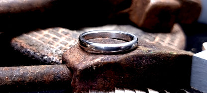 Slim Titanium Polished Court Shape Ring image 2