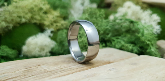 Titanium Polished Court Shape Ring 