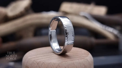 Annat Hammered Stainless Steel Ring image 1