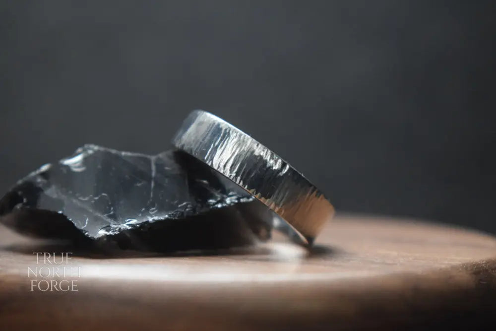 Annat Hammered Stainless Steel Ring - True North Forge
