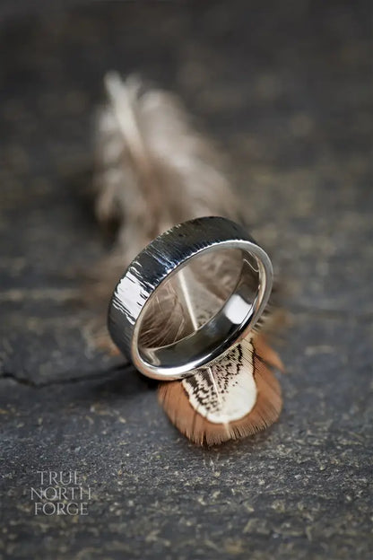 Annat Hammered Stainless Steel Ring image 0