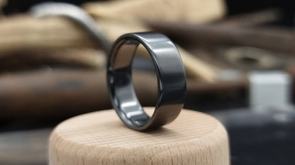 Black Zirconium Flat Shape Ring 