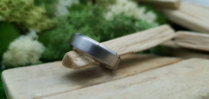 Titanium Satin Finish Bevel Shape Ring 