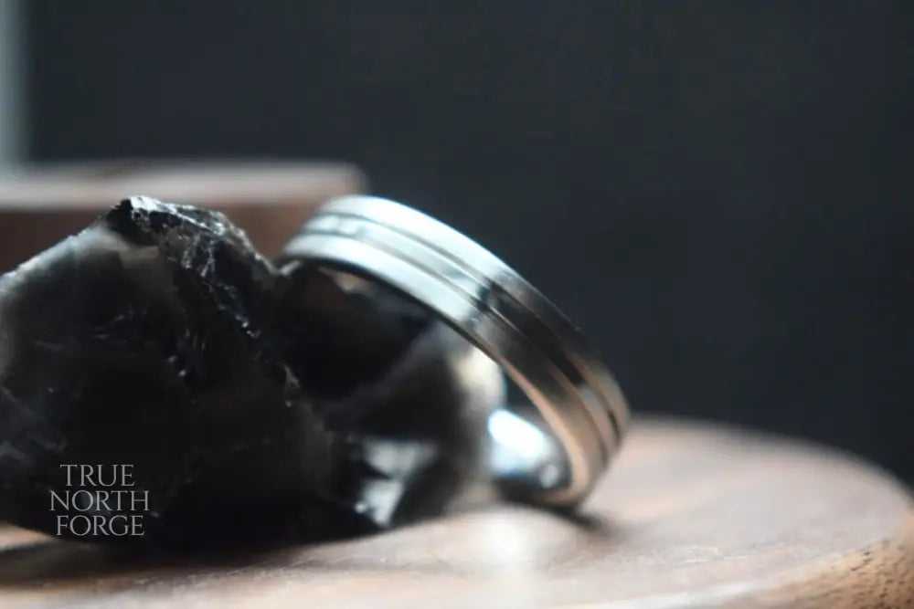 Beauly Grooved Stainless Steel Ring - True North Forge