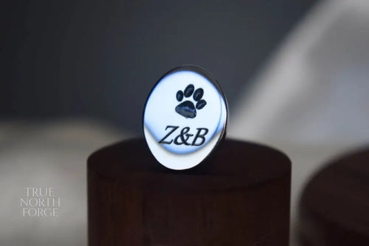 Bespoke Memorial Cufflinks – Ashes, Hair or Fur Inlay - True North Forge