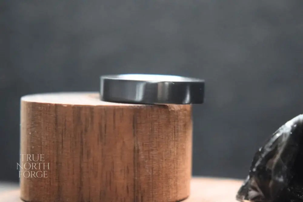 Black Zirconium Flat Shape Ring - True North Forge
