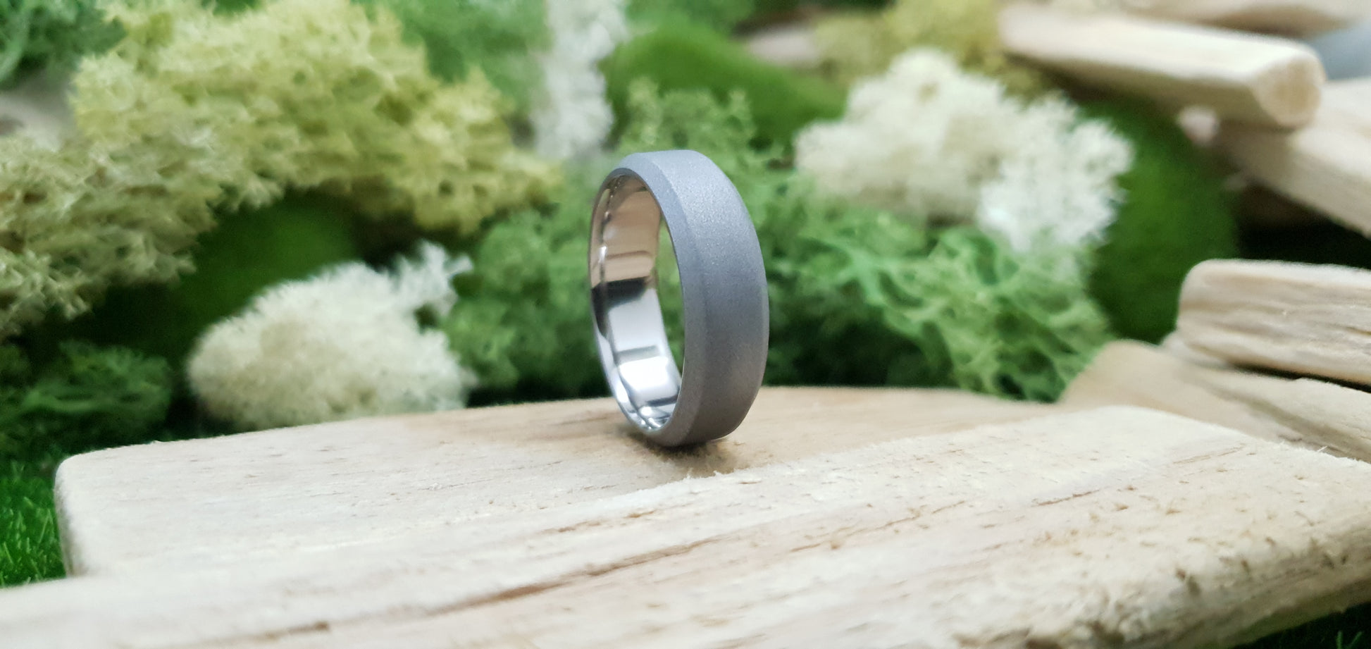 Titanium Blasted Bevel Shape Ring image 9