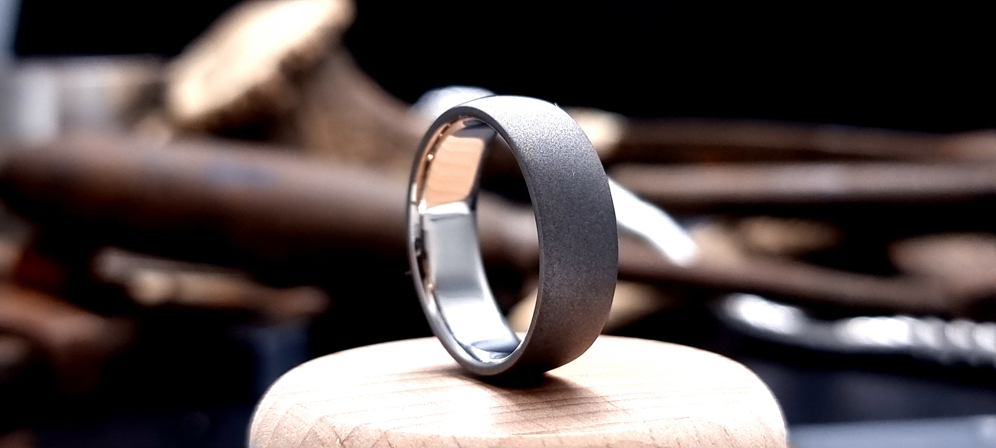 Titanium Blasted Court Shape Ring image 0