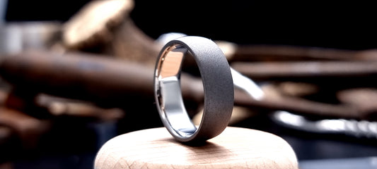 Titanium Blasted Court Shape Ring image 0