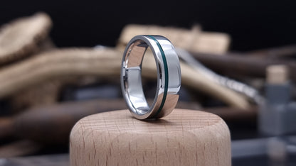 Lumo in Lime UV Glow Stainless Steel Ring image 0