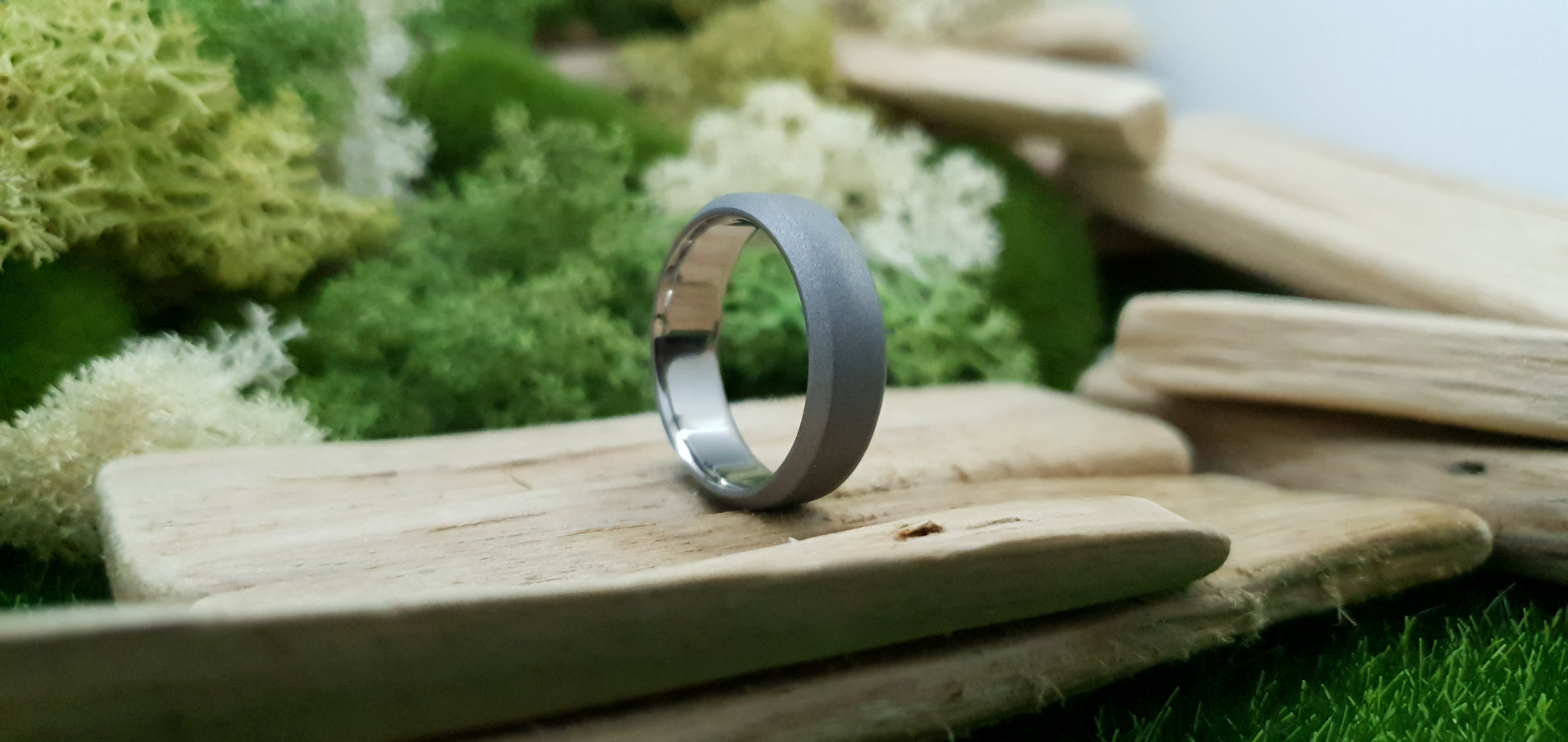 Titanium Blasted Bevel Shape Ring image 4