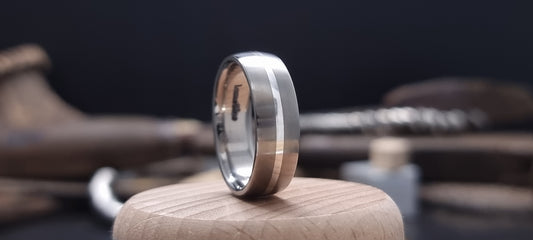 Falls of Feugh Silver Inlay Titanium Ring image 0