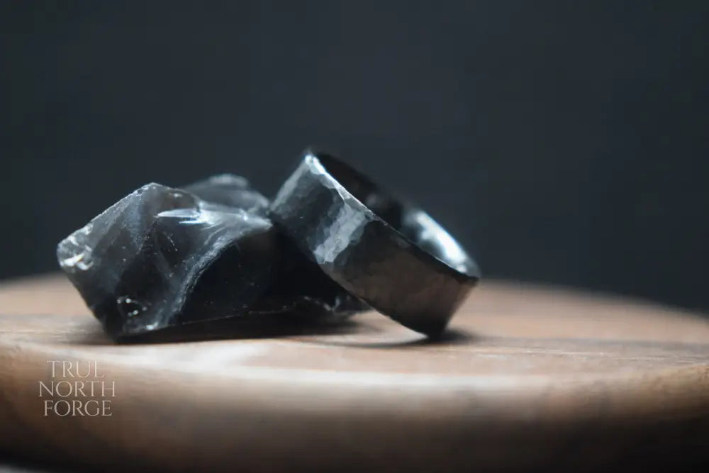 Deveron Hammered Black Zirconium Ring - True North Forge