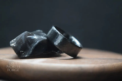 Deveron Hammered Black Zirconium Ring - True North Forge