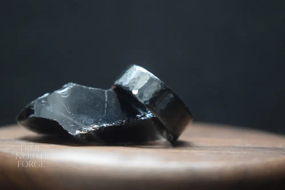 Deveron Hammered Black Zirconium Ring - True North Forge