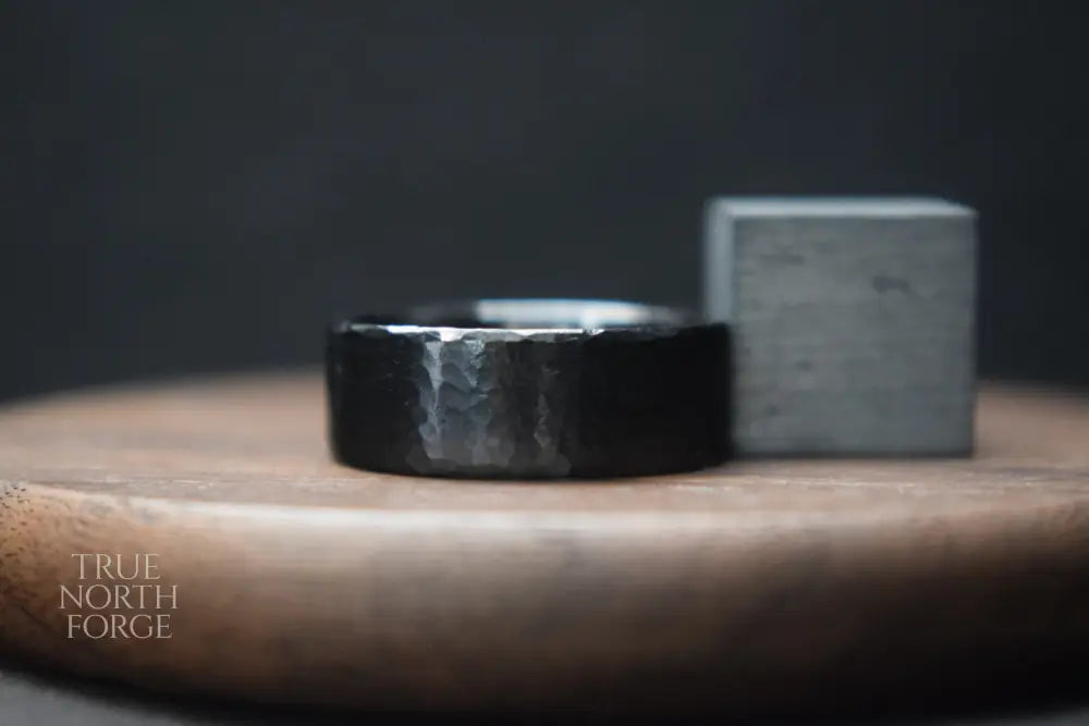 Deveron Hammered Black Zirconium Ring - True North Forge