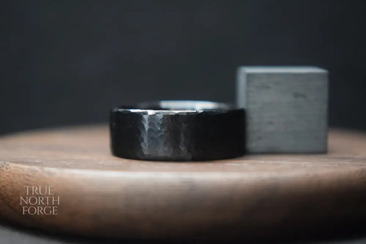 Deveron Hammered Black Zirconium Ring - True North Forge