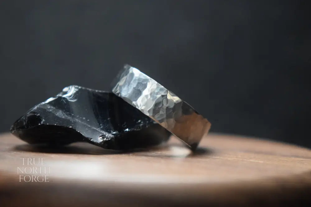 Deveron Hammered Stainless Steel Ring - True North Forge