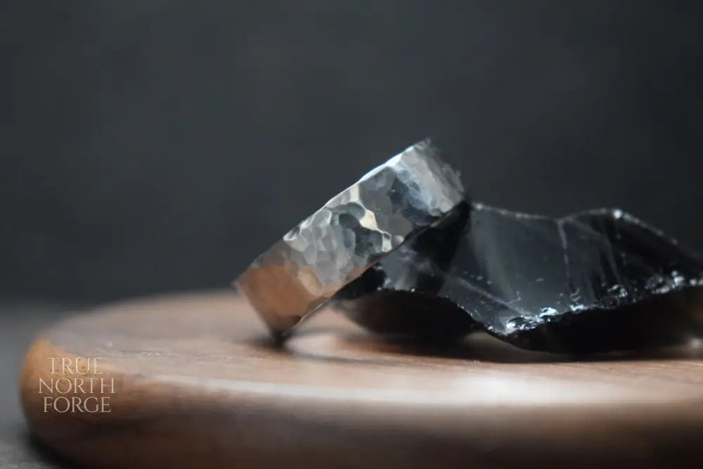 Deveron Hammered Stainless Steel Ring - True North Forge