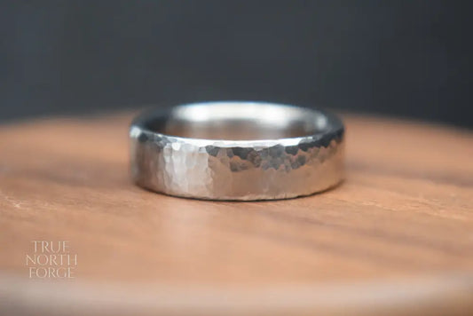 Deveron Hammered Titanium Ring - Wedding Ring