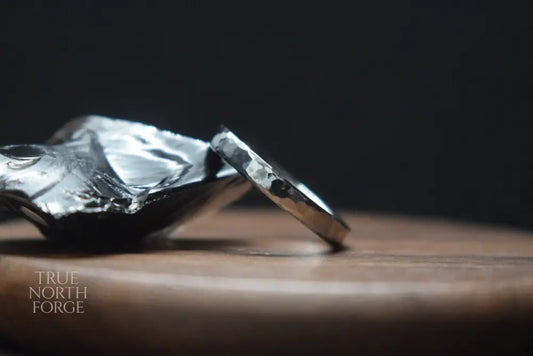 Deveron Slim Hammered Stainless Steel Ring - True North Forge