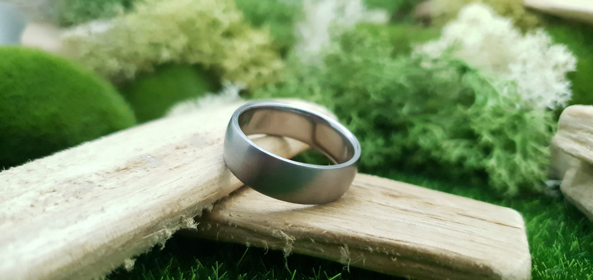 Titanium Satin Finish Court Shape Ring 